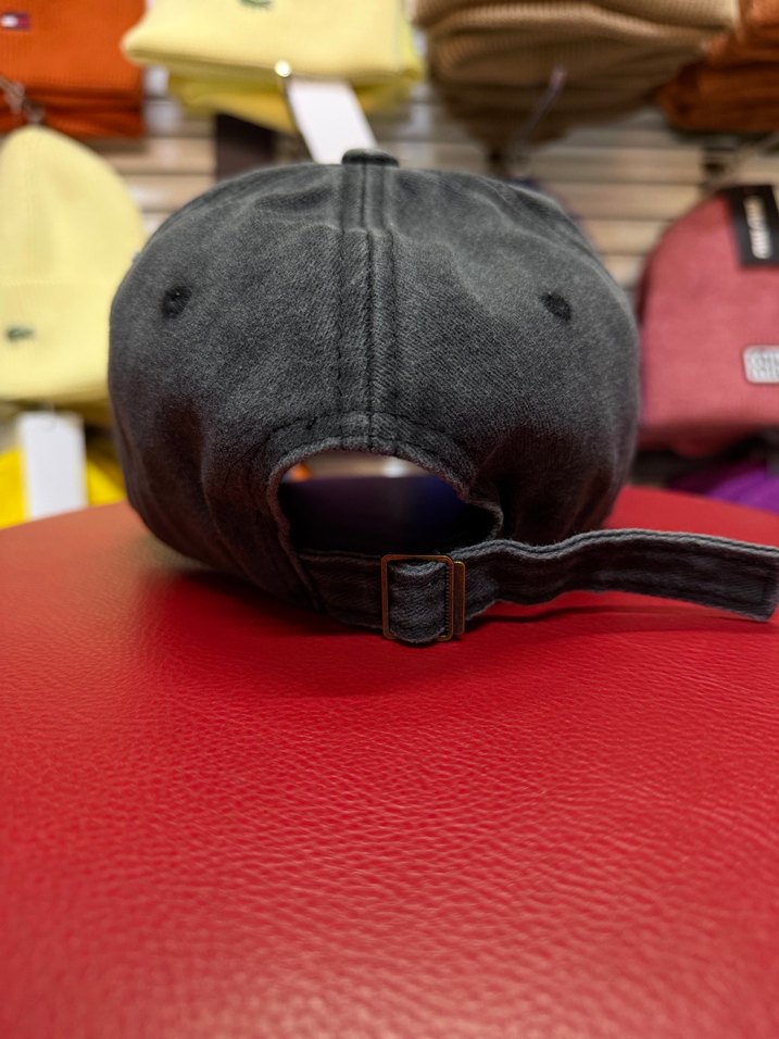 Antrasit Denim Ayarlanabilir Eskitme Uniseks Şapka - Görsel 4