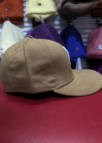 LA Nakışlı Koyu Bej Uniseks Hip-Hop Şapka - Görsel 3