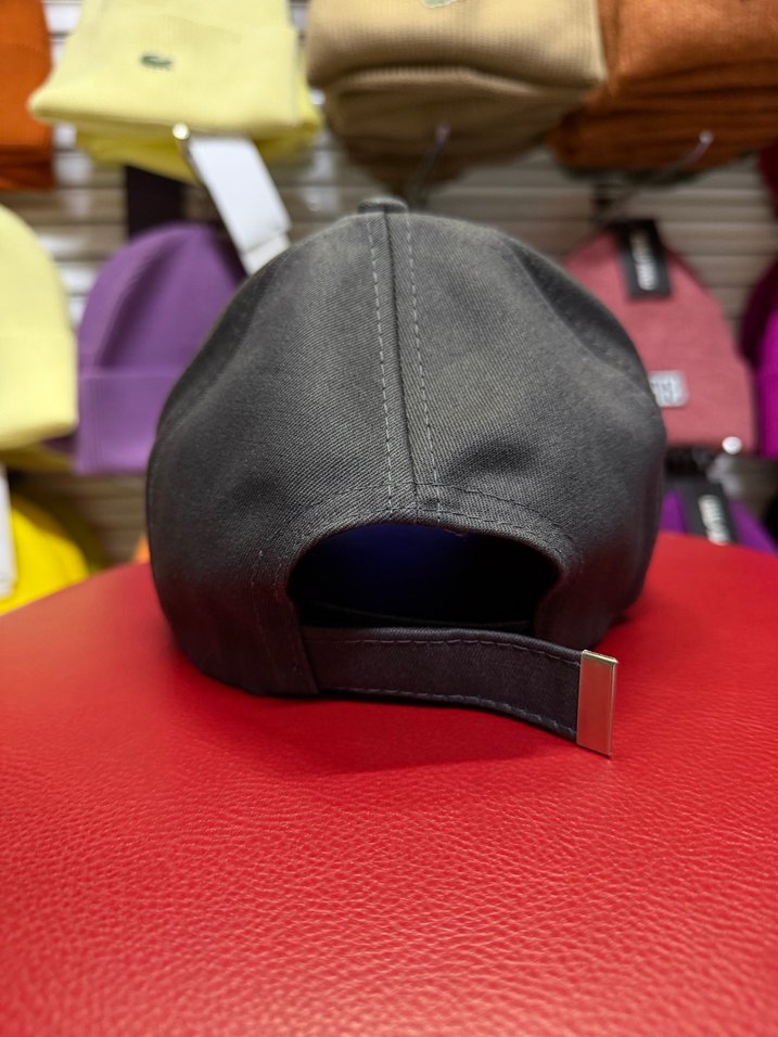 Gri Uniseks Koton Şapka Çıtçıt Ayarlı - Görsel 4