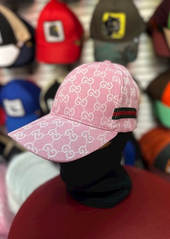 Pembe Gucci Desenli Uniseks Şapka