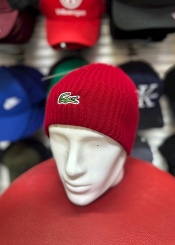 Lacoste Kırmızı Örgü Kadın Bere
