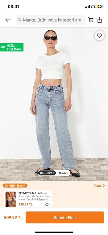 42 Beden Yüksek bel wide leg jeans