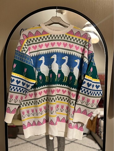 Renkli oversize kazak