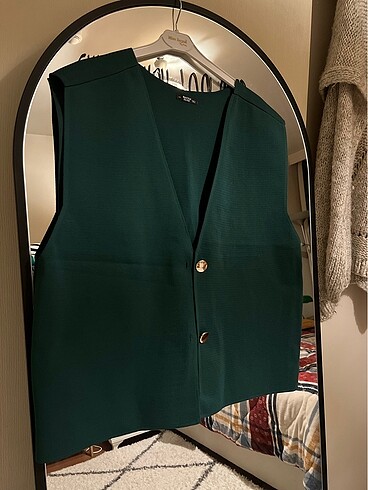 l Beden yeşil Renk Yeşil oversize yelek
