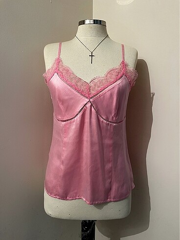 Pembe dantelli bluz