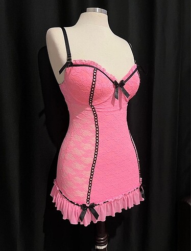 m Beden pembe Renk Coquette baby doll