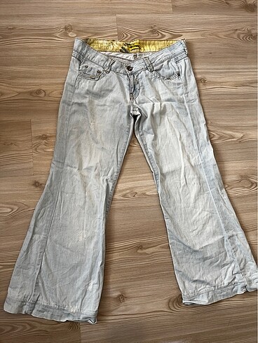 Wide leg düşük bel jean