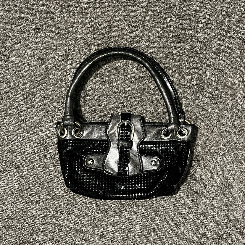 Yılan Desenli Siyah Deri Gotik Kadın Çanta - Görsel 2