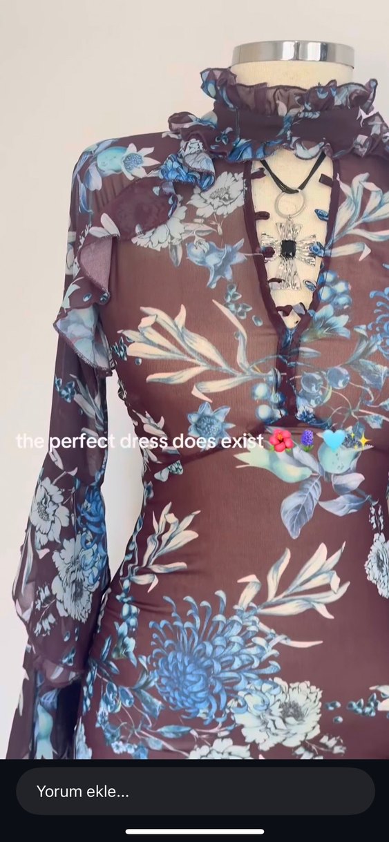 Bohem Uzun Hamile Tunik V Yakalı Mor - Görsel 3