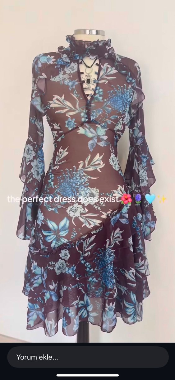 Bohem Uzun Hamile Tunik V Yakalı Mor - Görsel 2