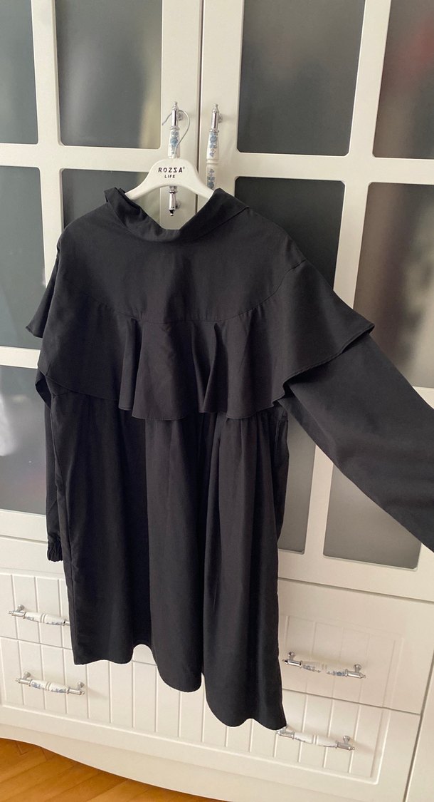 Siyah Midi Robalı Kadın Tunik - Görsel 3