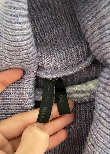 Rahat Kesim Çok Renkli Boğazlı Kadın Kazak - Görsel 2