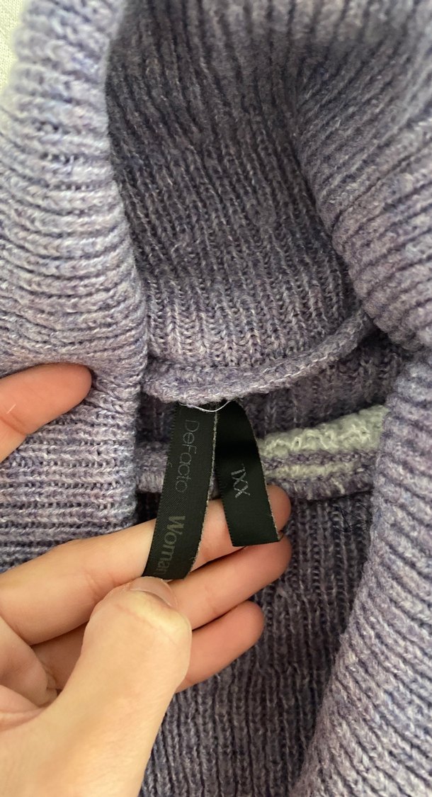 Rahat Kesim Çok Renkli Boğazlı Kadın Kazak - Görsel 2