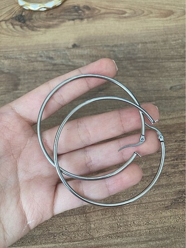 Diğer silver halka küpe büyük boy çelik