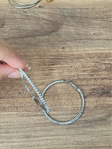 taşlı parıltılı halka küpe çelik