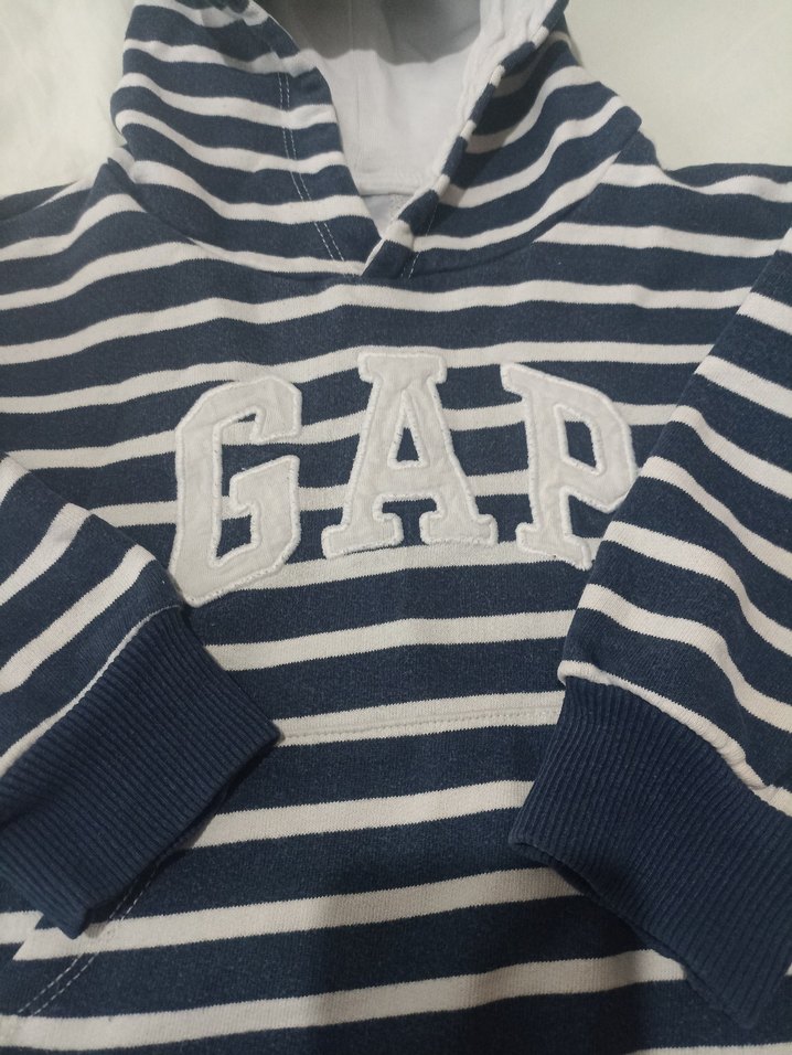 gap Mavi Çizgili Kapüşonlu Sweatshirt 3,4 yaş - Görsel 2