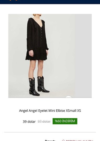 s Beden Siyah Mini Uzun Kollu Fırfırlı Elbise