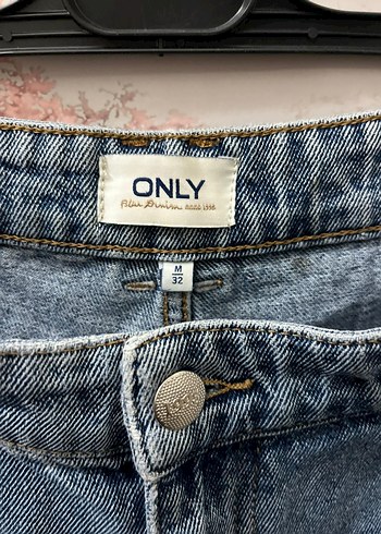 m Beden Kadın Mavi Bol Kesim Denim Pantolon