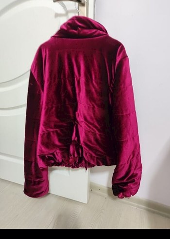 Zara Parlak Bordo Kadın Fermuarlı Ceket