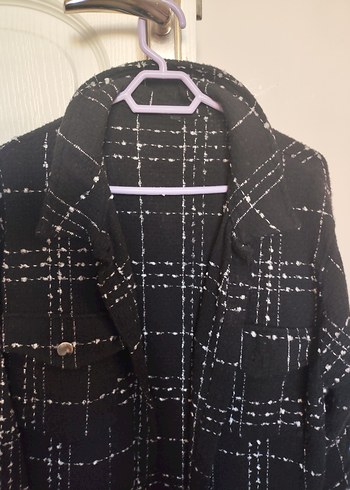 Zara Düğmeli Siyah Mini Kadın Ceket