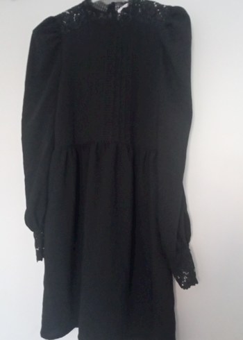 Uzun Kollu Siyah Midi Gotik Elbise - Görsel 2