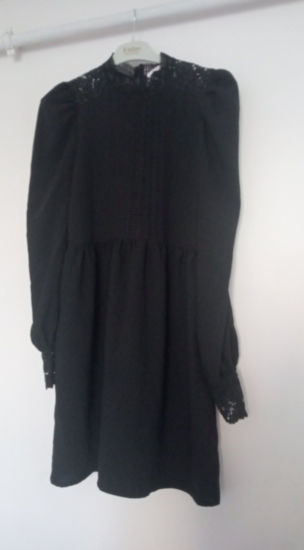 Uzun Kollu Siyah Midi Gotik Elbise - Görsel 2