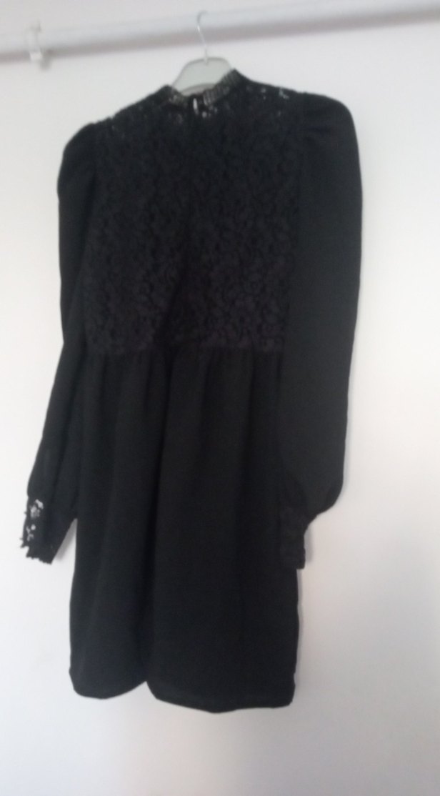 Uzun Kollu Siyah Midi Gotik Elbise - Görsel 3