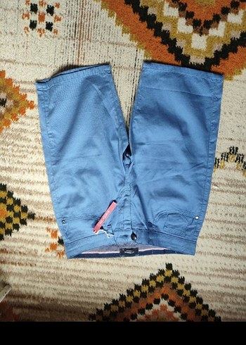 Mavi Bol Kesim Mini Kot Pantolon - Görsel 2