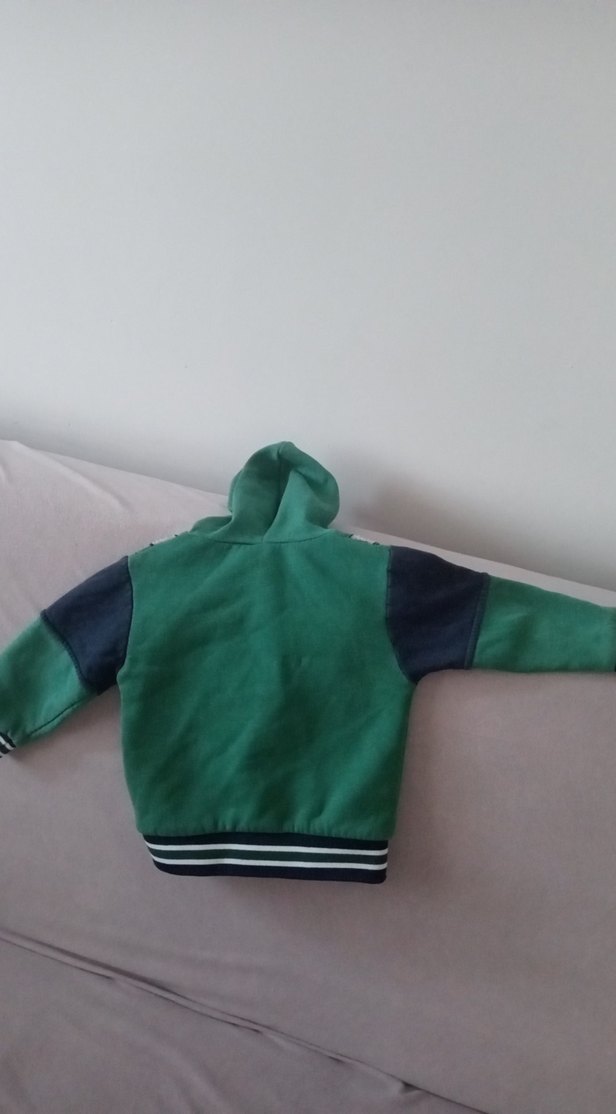 Çocuklar için Baskılı Yeşil Triko Ceket - Görsel 2