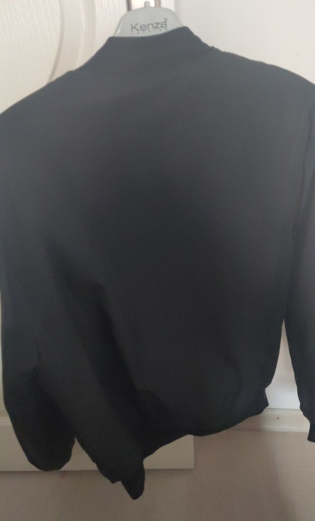 Siyah Fermuarlı Kadın Midi Ceket - Görsel 2