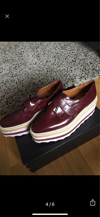 36 Beden bordo Renk Mango tabanlı Oxford ayakkabı