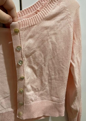 Düğmeli Pembe Kız Bolero - Görsel 7