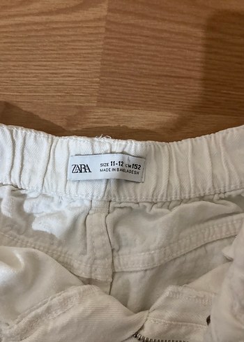 Zara kız çocuk Beyaz Mini Kot Şort - Görsel 2