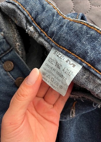 Düğmeli Mavi Denim Mini Etek - Görsel 4