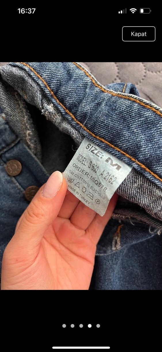 Düğmeli Mavi Denim Mini Etek - Görsel 4