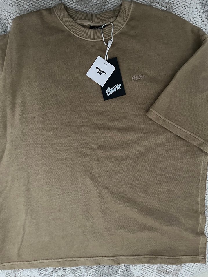 Erkek STWD kum rengi kısa kollu sweatshirt pull&bear - Görsel 5