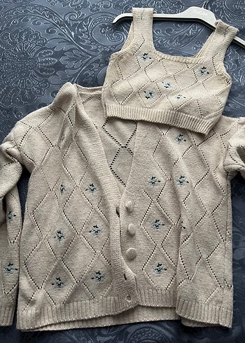 Bralet hırka örgü takım - Görsel 2