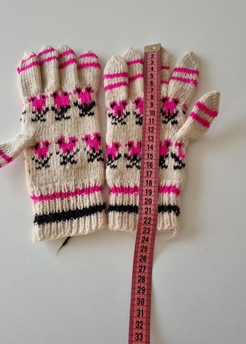 Renkli YÜN Örgü Kadın Eldivenleri - Görsel 3