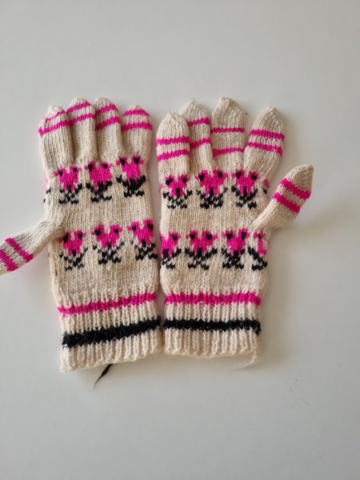 Renkli YÜN Örgü Kadın Eldivenleri - Görsel 4