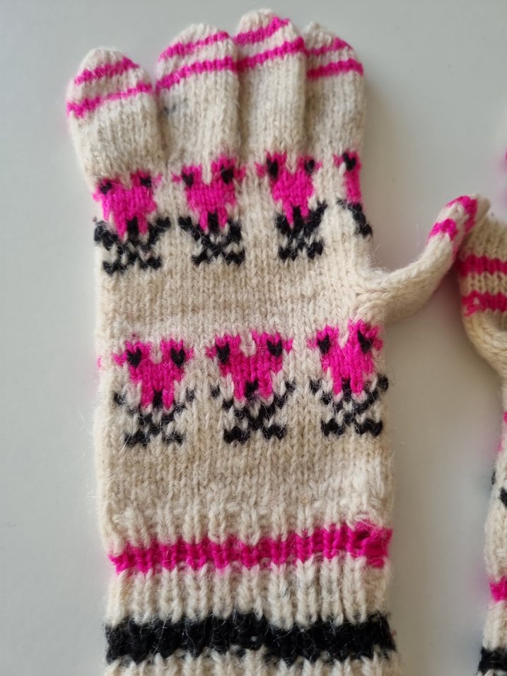 Renkli YÜN Örgü Kadın Eldivenleri - Görsel 5