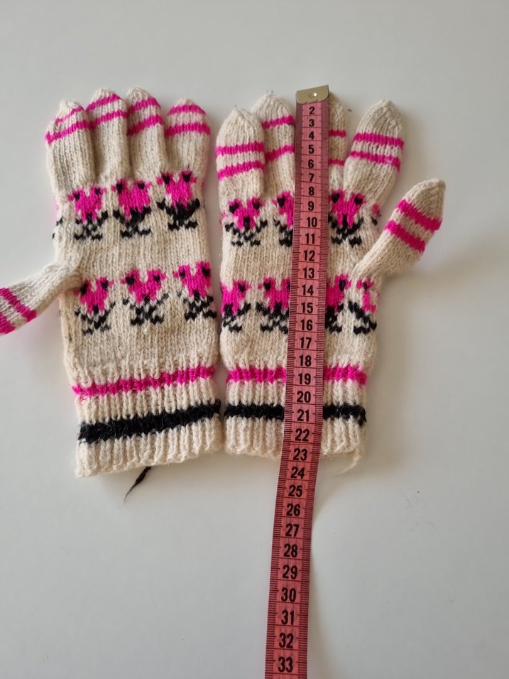 Renkli YÜN Örgü Kadın Eldivenleri - Görsel 3