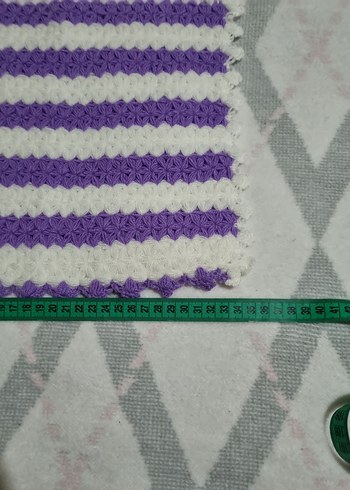 Mor ve Beyaz Çizgili Banyo Lifi - Görsel 2