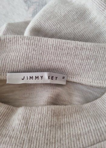 Bej Kısa Kollu Yüksek Yakalı Triko Elbise - Görsel 2