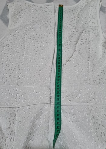 Dantel Detaylı Beyaz Midi Elbise - Görsel 9