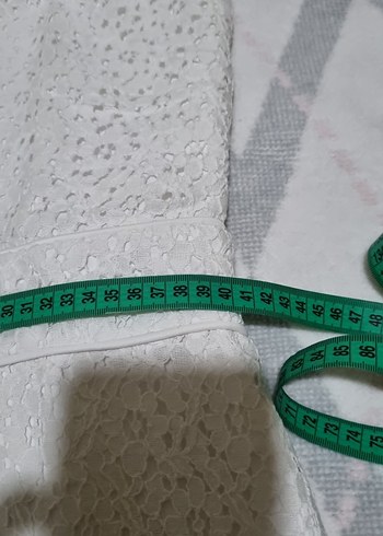 Dantel Detaylı Beyaz Midi Elbise - Görsel 7