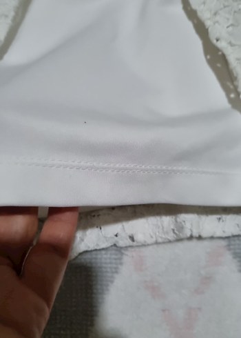 Dantel Detaylı Beyaz Midi Elbise - Görsel 4