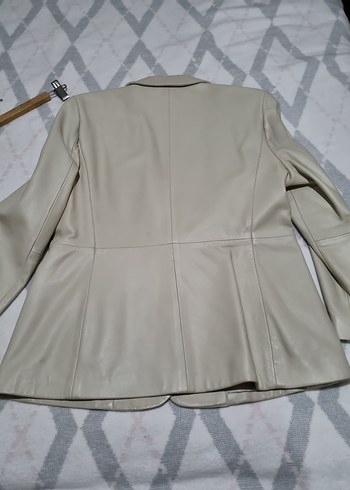 Bej Rengi Desa Deri Markalı Kadın Blazer Ceket - Görsel 8