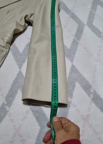 Bej Rengi Desa Deri Markalı Kadın Blazer Ceket - Görsel 7