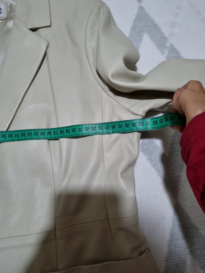 Bej  Rengi  Desa Deri Markalı Kadın Blazer Ceket - Görsel 5