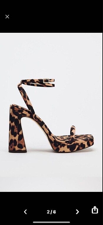 Zara Zara leopar topuklu ayakkabı